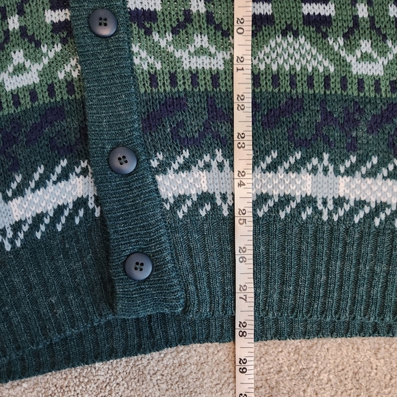 Estate Vintage 90s Sweater Vest Button Front Cardigan Geometric Print Size M - Picture 9 of 11